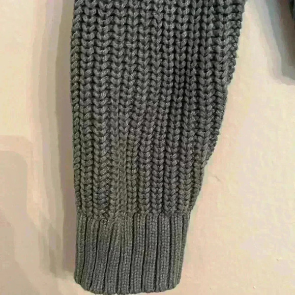 Aeropostale Cropped Chunky Sweater Green with Colorful Stripes XS - Picture 2 of 8